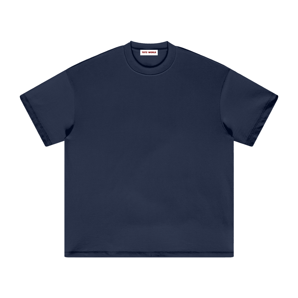 A navy blue premium cotton TOTZ WORD BRATZ Y2K t-shirt with a small white logo on a white background
